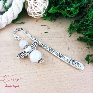 Rózsakvarc ásvány angyal könyvjelző  - könyv & zene - könyvjelző - Meska.hu