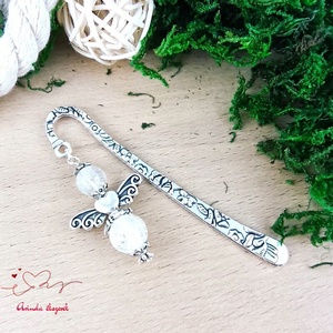 Roppantott hegyikristály ásvány angyal könyvjelző , Könyv & Zene, Könyvjelző, Ékszerkészítés, Gyöngyfűzés, gyöngyhímzés, MESKA