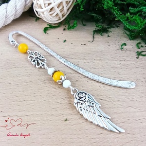 Sárga angyalszárny könyvjelző - könyv & zene - könyvjelző - Meska.hu