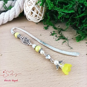 Sárga frosted angyalka könyvjelző  - könyv & zene - könyvjelző - Meska.hu