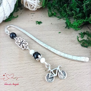 Fekete bicikli könyvjelző , Könyv & Zene, Könyvjelző, Ékszerkészítés, Gyöngyfűzés, gyöngyhímzés, MESKA