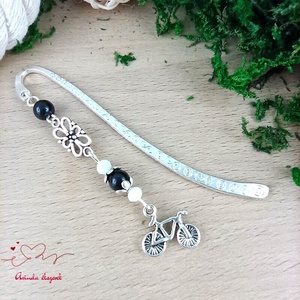 Fekete bicikli könyvjelző  - könyv & zene - könyvjelző - Meska.hu