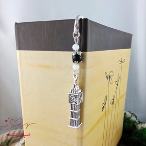 Fekete Big Ben könyvjelző  - könyv & zene - könyvjelző - Meska.hu