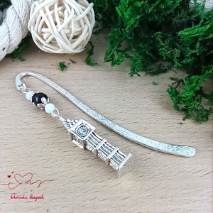 Fekete Big Ben könyvjelző  - könyv & zene - könyvjelző - Meska.hu