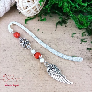 Piros angyalszárny könyvjelző  - könyv & zene - könyvjelző - Meska.hu