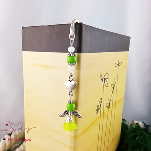 Zöld angyal könyvjelző  - könyv & zene - könyvjelző - Meska.hu