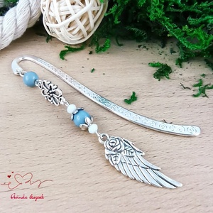 Szürke angyalszárny könyvjelző , Könyv & Zene, Könyvjelző, Ékszerkészítés, Gyöngyfűzés, gyöngyhímzés, MESKA