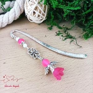 Pink angyal könyvjelző  - könyv & zene - könyvjelző - Meska.hu