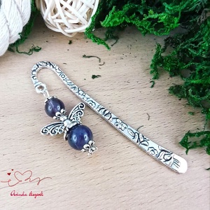 Ametiszt ásvány angyal könyvjelző, Könyv & Zene, Könyvjelző, Ékszerkészítés, Gyöngyfűzés, gyöngyhímzés, MESKA