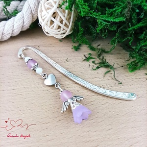 Lila angyal könyvjelző  - könyv & zene - könyvjelző - Meska.hu