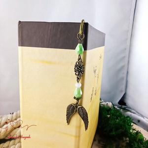 Zöld dupla angyalszárny könyvjelző  - könyv & zene - könyvjelző - Meska.hu