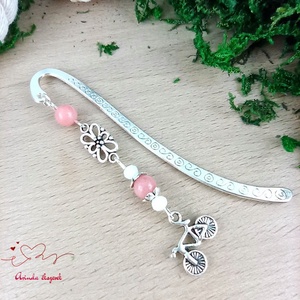 Rózsaszín bicikli könyvjelző - Meska.hu