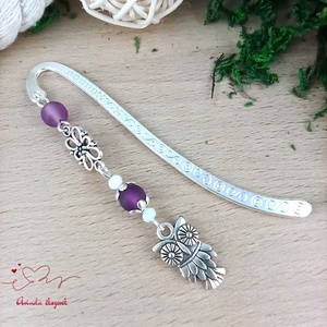 Lila bagoly könyvjelző könyvékszer  - könyv & zene - könyvjelző - Meska.hu