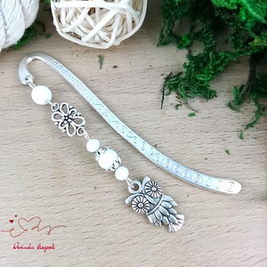 Fehér bagoly könyvjelző , Könyv & Zene, Könyvjelző, Ékszerkészítés, Gyöngyfűzés, gyöngyhímzés, MESKA