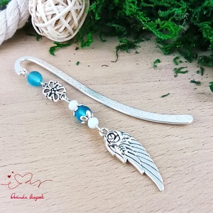 Világoskék angyalszárny könyvjelző  - könyv & zene - könyvjelző - Meska.hu