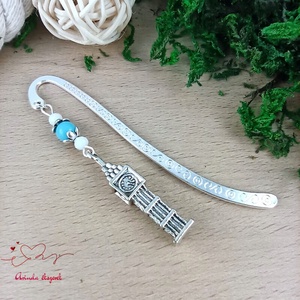 Kék Big Ben könyvjelző , Könyv & Zene, Könyvjelző, Ékszerkészítés, Gyöngyfűzés, gyöngyhímzés, MESKA