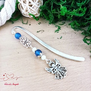 Sötétkék angyal könyvjelző könyvékszer, Könyv & Zene, Könyvjelző, Ékszerkészítés, Gyöngyfűzés, gyöngyhímzés, MESKA