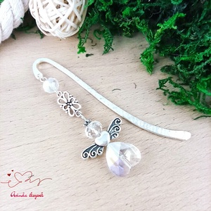 Kristály angyal szív könyvjelző könyvékszer - könyv & zene - könyvjelző - Meska.hu