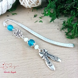 Világoskék balettcipő könyvjelző , Könyv & Zene, Könyvjelző, Ékszerkészítés, Gyöngyfűzés, gyöngyhímzés, MESKA