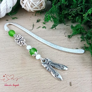 Zöld balettcipő könyvjelző  - könyv & zene - könyvjelző - Meska.hu