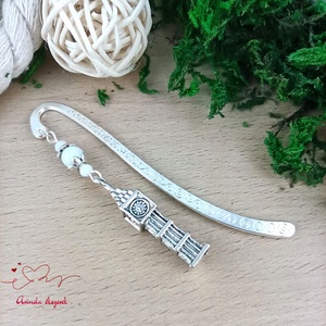 Fehér Big Ben könyvjelző angoltanárnak nyelvtanárnak, Könyv & Zene, Könyvjelző, Ékszerkészítés, Gyöngyfűzés, gyöngyhímzés, MESKA