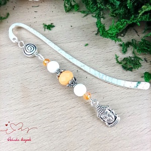 Buddha halványsárga könyvjelző, Könyv & Zene, Könyvjelző, Ékszerkészítés, Gyöngyfűzés, gyöngyhímzés, MESKA