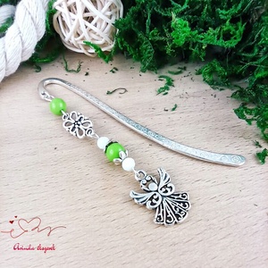 Zöld angyal könyvjelző , Könyv & Zene, Könyvjelző, Ékszerkészítés, Gyöngyfűzés, gyöngyhímzés, MESKA