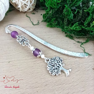 Lila életfa könyvjelző könyvékszer  - Meska.hu