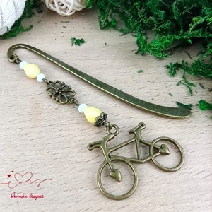 Sárga bicikli könyvjelző , Könyv & Zene, Könyvjelző, Ékszerkészítés, Gyöngyfűzés, gyöngyhímzés, MESKA