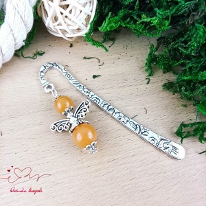 Narancs aventurin ásvány angyal könyvjelző, Könyv & Zene, Könyvjelző, Ékszerkészítés, Gyöngyfűzés, gyöngyhímzés, MESKA