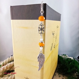 Narancs angyalszárny könyvjelző  - könyv & zene - könyvjelző - Meska.hu