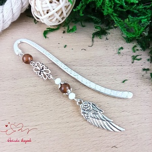 Barna angyalszárny könyvjelző  - könyv & zene - könyvjelző - Meska.hu