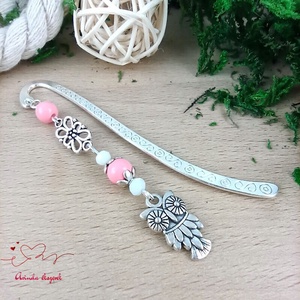 Rózsaszín bagoly könyvjelző  - könyv & zene - könyvjelző - Meska.hu