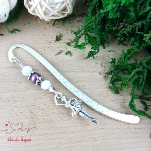 Lila balerina könyvjelző , Könyv & Zene, Könyvjelző, Ékszerkészítés, Gyöngyfűzés, gyöngyhímzés, MESKA