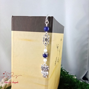 Sötétkék bagoly könyvjelző  - könyv & zene - könyvjelző - Meska.hu