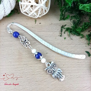 Sötétkék bagoly könyvjelző  - könyv & zene - könyvjelző - Meska.hu