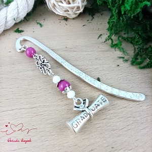 Pink diploma könyvjelző , Könyv & Zene, Könyvjelző, Ékszerkészítés, Gyöngyfűzés, gyöngyhímzés, MESKA