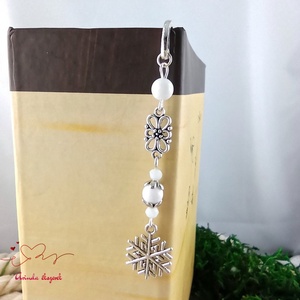 Fehér hópihe könyvjelző új  - könyv & zene - könyvjelző - Meska.hu