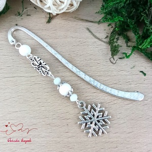 Fehér hópihe könyvjelző új  - könyv & zene - könyvjelző - Meska.hu