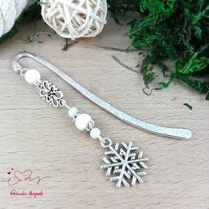 Fehér hópihe könyvjelző új , Könyv & Zene, Könyvjelző, Ékszerkészítés, Gyöngyfűzés, gyöngyhímzés, MESKA