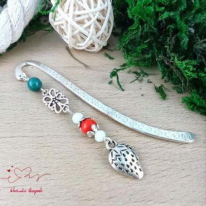 Zöld piros eper könyvjelző  - könyv & zene - könyvjelző - Meska.hu