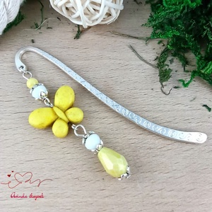 Sárga howlit pillangó könyvjelző egyedi ajándék ballagásra évzáróra pedagógusnak születésnapra névnapra nőnek lánynak , Könyv & Zene, Könyvjelző, Ékszerkészítés, Gyöngyfűzés, gyöngyhímzés, MESKA