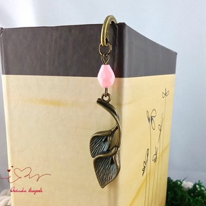 Rózsaszín kála könyvjelző  - könyv & zene - könyvjelző - Meska.hu