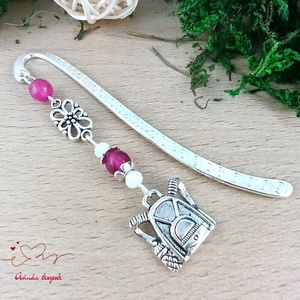 Pink hátizsák könyvjelző , Könyv & Zene, Könyvjelző, Ékszerkészítés, Gyöngyfűzés, gyöngyhímzés, MESKA