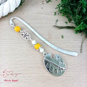 Sárga festőpaletta könyvjelző  - könyv & zene - könyvjelző - Meska.hu