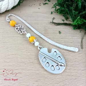 Sárga festőpaletta könyvjelző  - Meska.hu