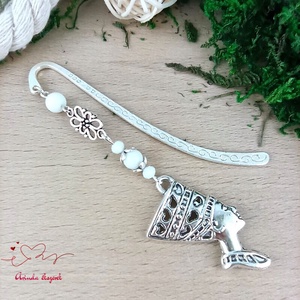 Fehér fáraó könyvjelző, Könyv & Zene, Könyvjelző, Ékszerkészítés, Gyöngyfűzés, gyöngyhímzés, MESKA