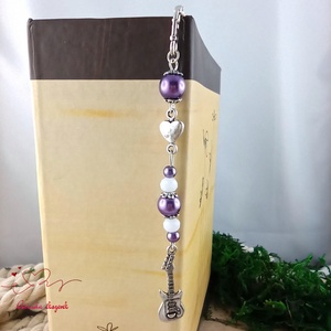 Lila gitár könyvjelző  - könyv & zene - könyvjelző - Meska.hu