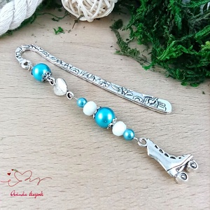 Kék görkorcsolya könyvjelző , Könyv & Zene, Könyvjelző, Ékszerkészítés, Gyöngyfűzés, gyöngyhímzés, MESKA