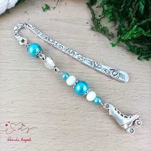 Kék görkorcsolya könyvjelző  - könyv & zene - könyvjelző - Meska.hu